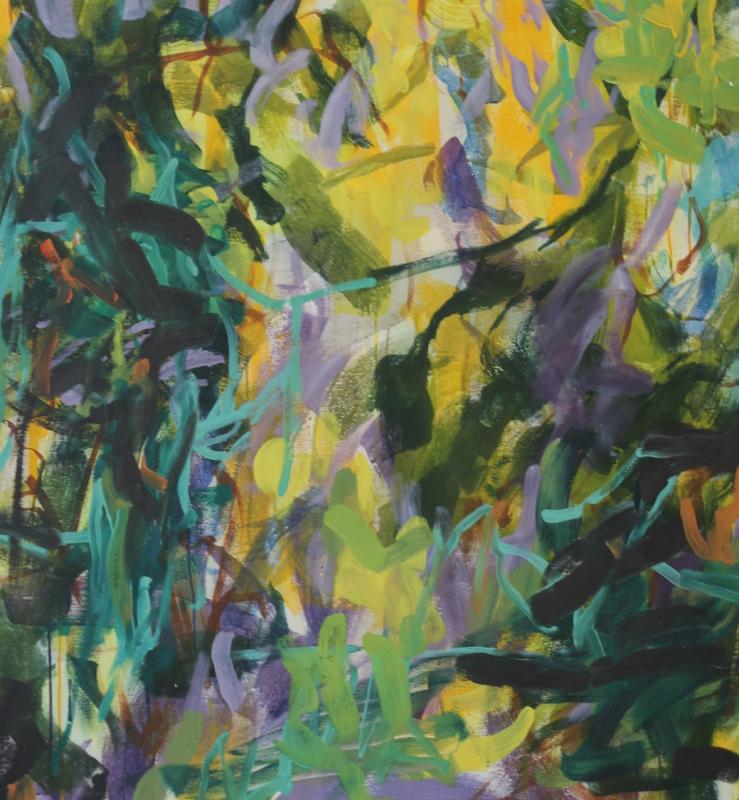 "Mimosa kukkii", 2021,öljyväri kankaalle, 100x80