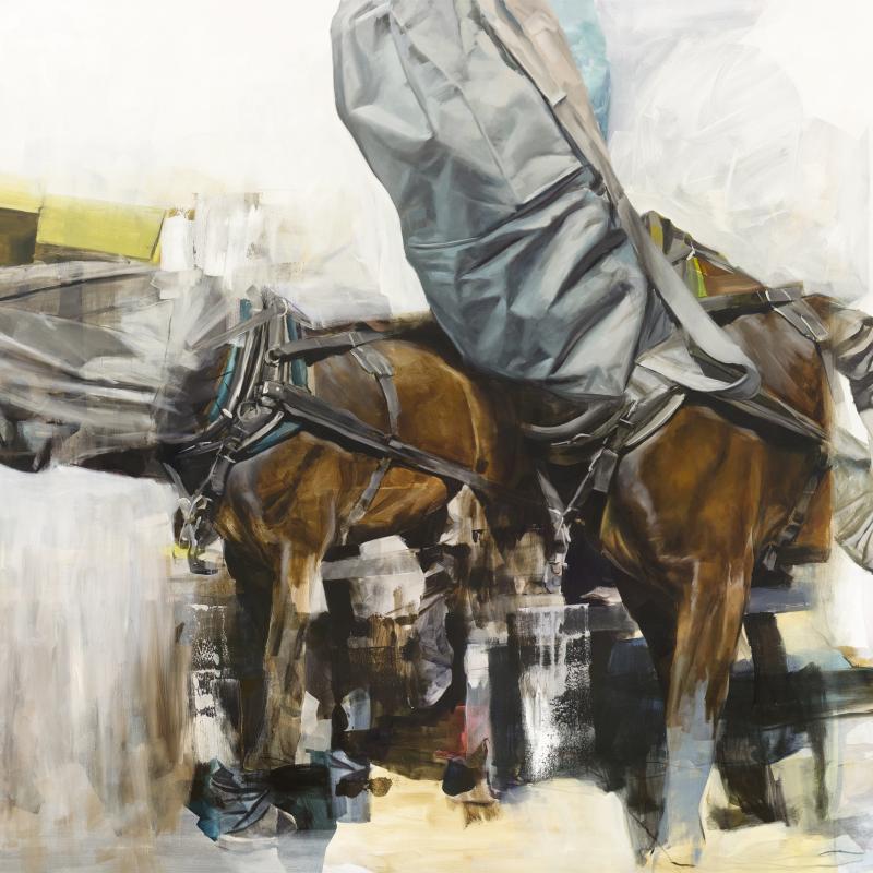 Sokea paraati, öljyväri kankaalle, 220 x 147 cm, 2024