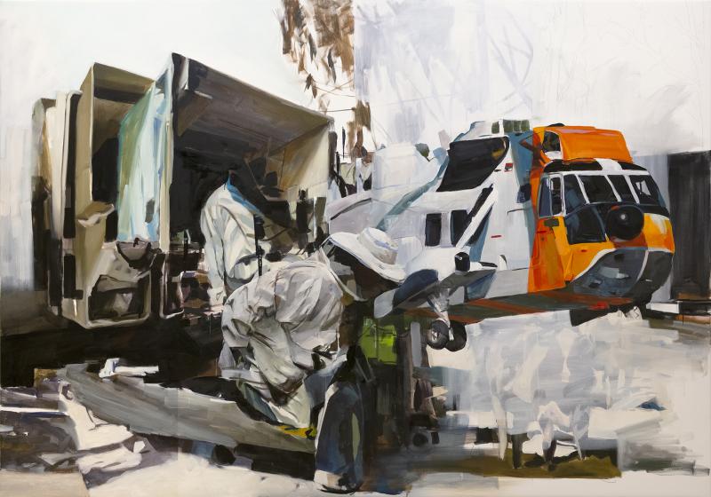 Mehiläishoitajan dilemma, öljyväri kankaalle, 200 x 140 cm, 2024