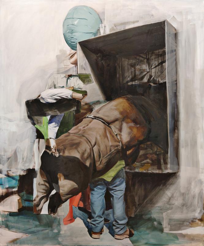 Osakemarkkina, öljyväri kankaalle, 146 x 174 cm, 2024