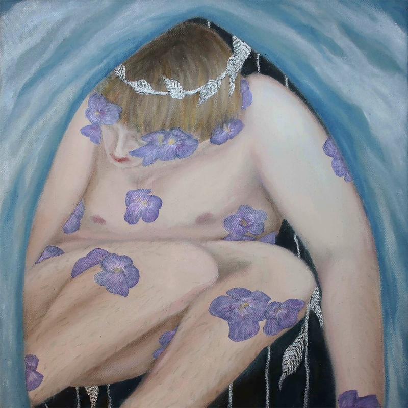 Tila, 2024, 30 x 30 cm, öljy kankaalle
