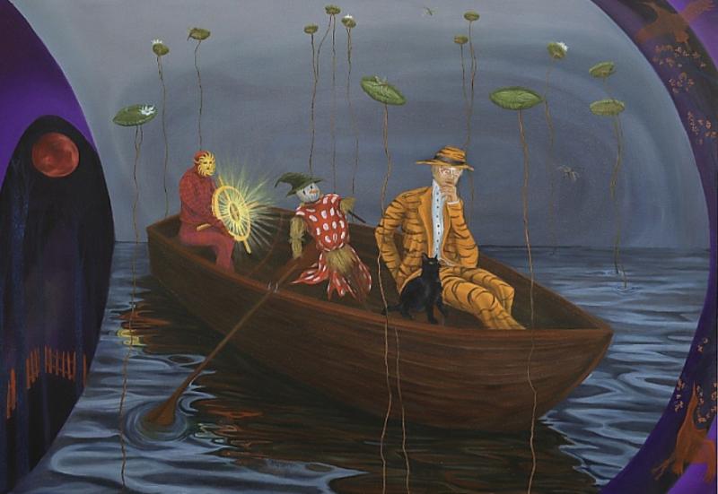 Kun keväällä lähdin, 2024, 150 x 200 cm, öljy kankaalle