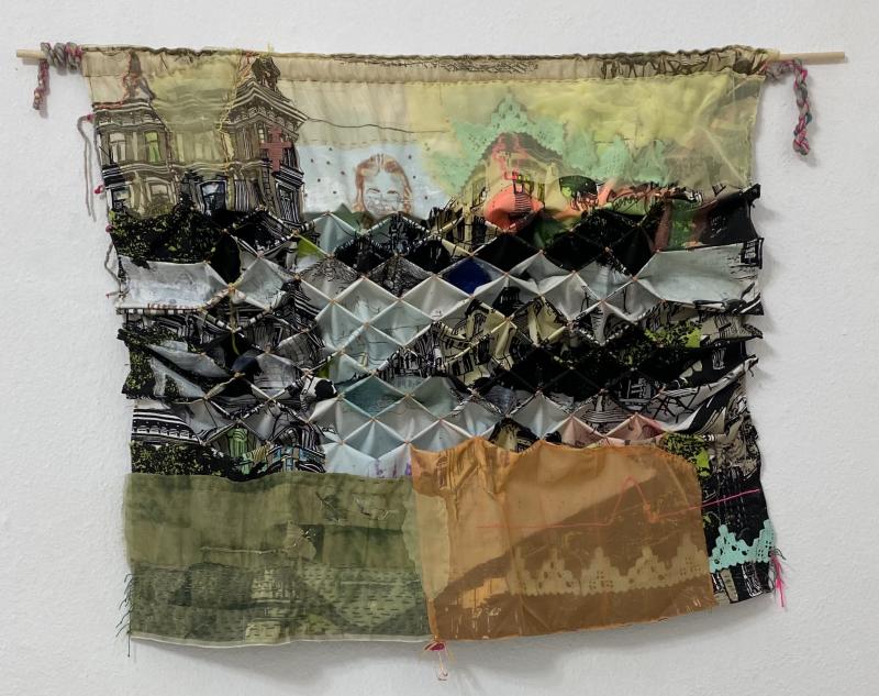 evanescent, mixed media, repurposed materials, 110 x 140 cm (2025)