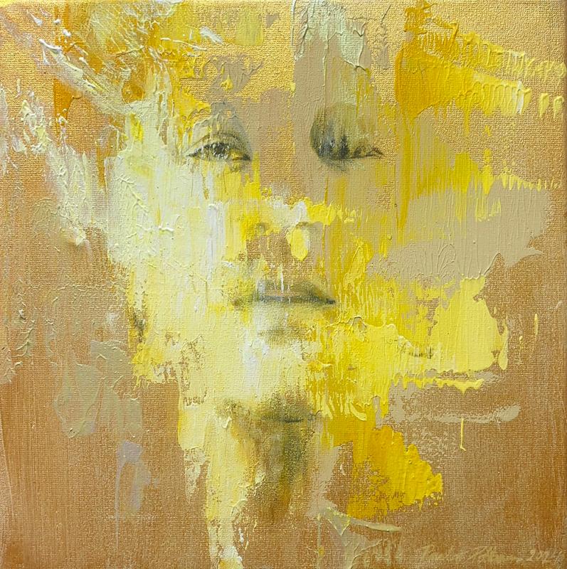 Auringon poika, Paula Pitkänen, akryyli kankaalle, 30x30 cm, 2024