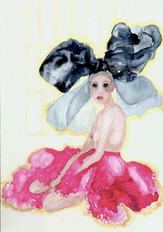 Child Bride Maria. Tyg/Kangas/Canvas. Akvarell/Akvarelli/Aquarelle. 21 × 29,7 cm (A4)