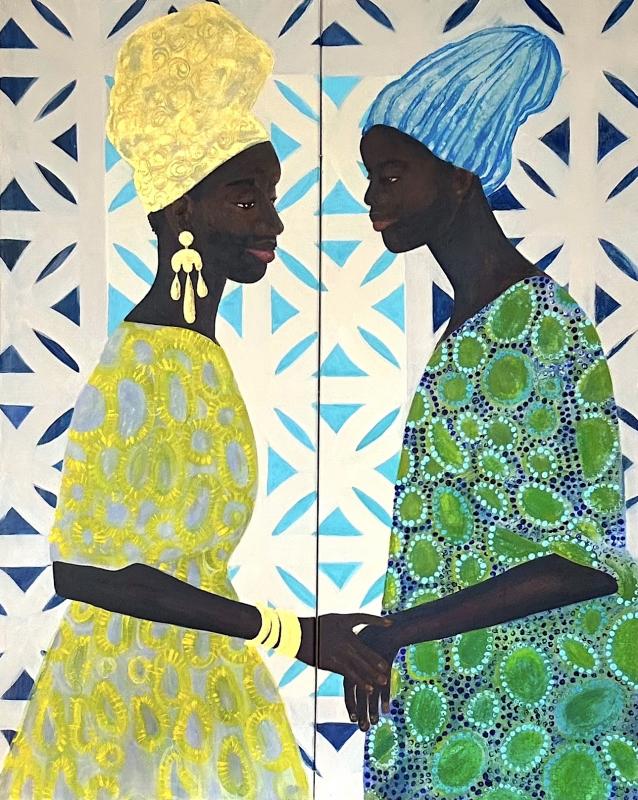 Secret. Tyg/Kangas/Canvas. Akryl/Akryyli/Acrylic. 80x100 cm