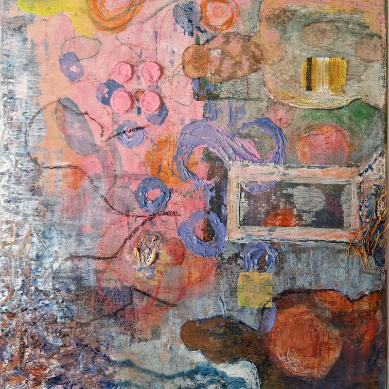 Kerrostumat matkan varrelta, canvas, sekatekniikka, 46 cm x 35 cm