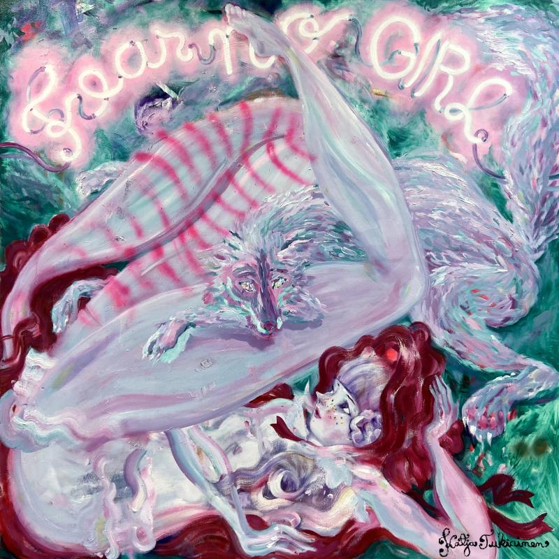 Fear no GIRL, 200 x 200 cm, oil on canvas, Katja Tukiainen 2024