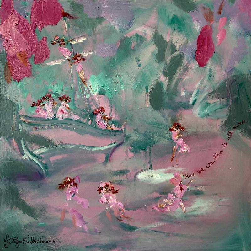 Here we are, this is all ours, 50 x 50 cm, oil on mdf-board, Katja Tukiainen 2024