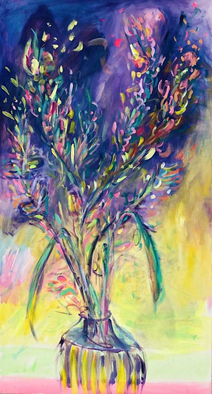 Juhlien aika, akryyli kankaalle, 110x60