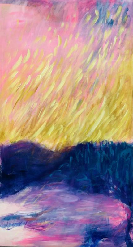 Pakkanen, akryyli kankaalle, 110x60
