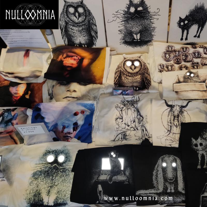 Handmade t-shirts and embroidery on canvas