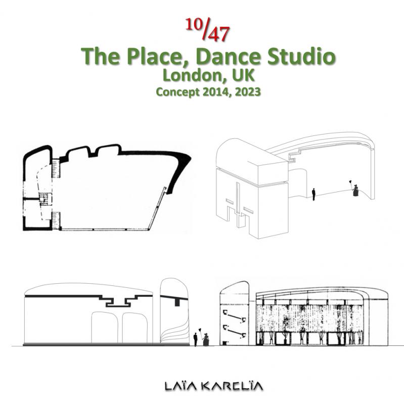Architecture: Dance studio The Place, London, concept 2014, 2023. Plaster, h = 34 cm.