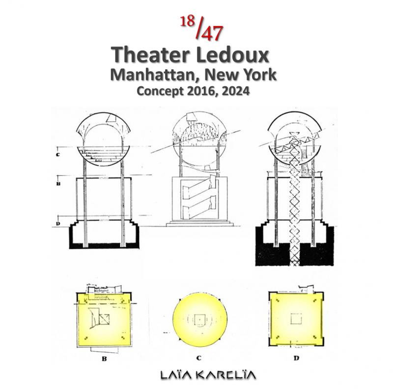 Architecture: Ledoux Theater, Manhattan, New York, concept 2016, 2024. Cardboard, plastic, wood, h = 21 cm.