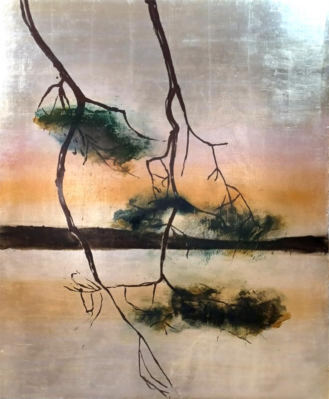 Kesäyö, Suvisaaristo (23), sekatekniikka, 150x125cm