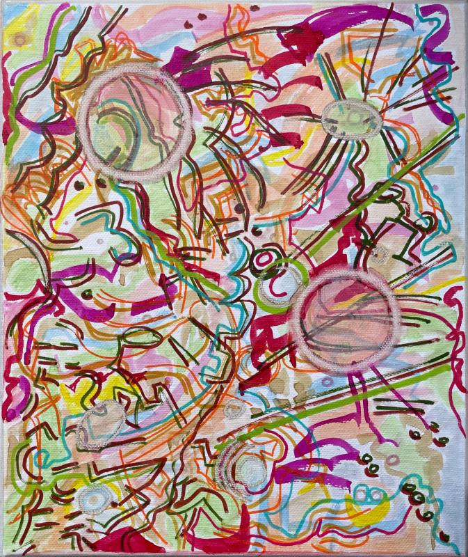 Birth of the moon, tussit kankaalle, 30x25