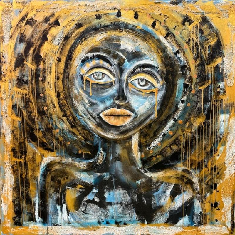 Teos ”Madonna” 2025,100x120cm  akryyli, öljy, betoni kankaalle. Aleksandra Mallet 