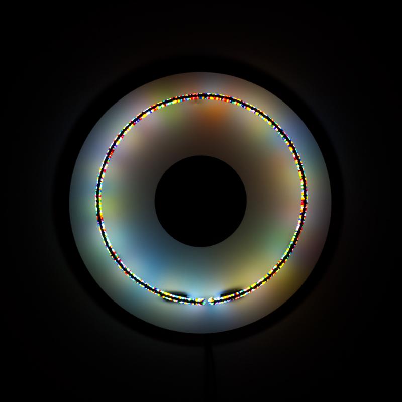 A Mystery - 6000K, 2023, painting on neon tube, 70x70cm; Photo: Alexander Salvesen