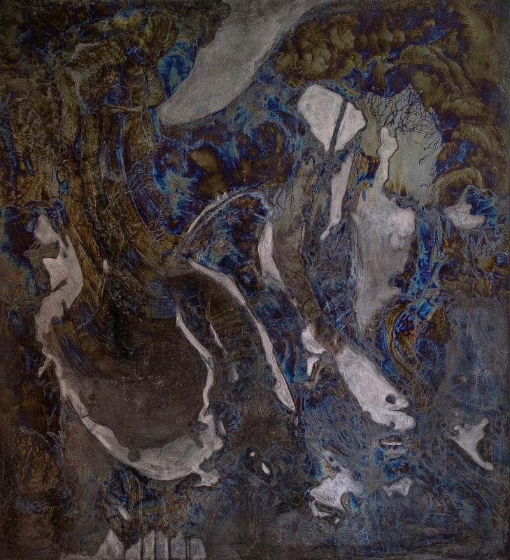 Laura Lowe, High on sublime vapours, 2024, Alkyd, oil, varnish, and pigment on canvas. 120 x 110 cm, Photography: Laura Lowe