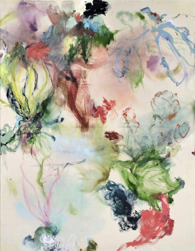 Growth, olja och krita på duk, i kilram, 130x100cm