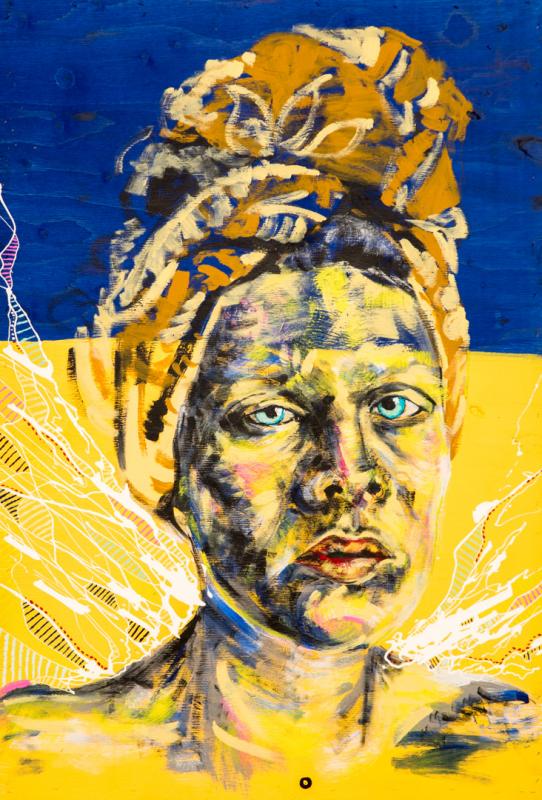 ca. 150 x 90 cm Akrylfärg på träskiva