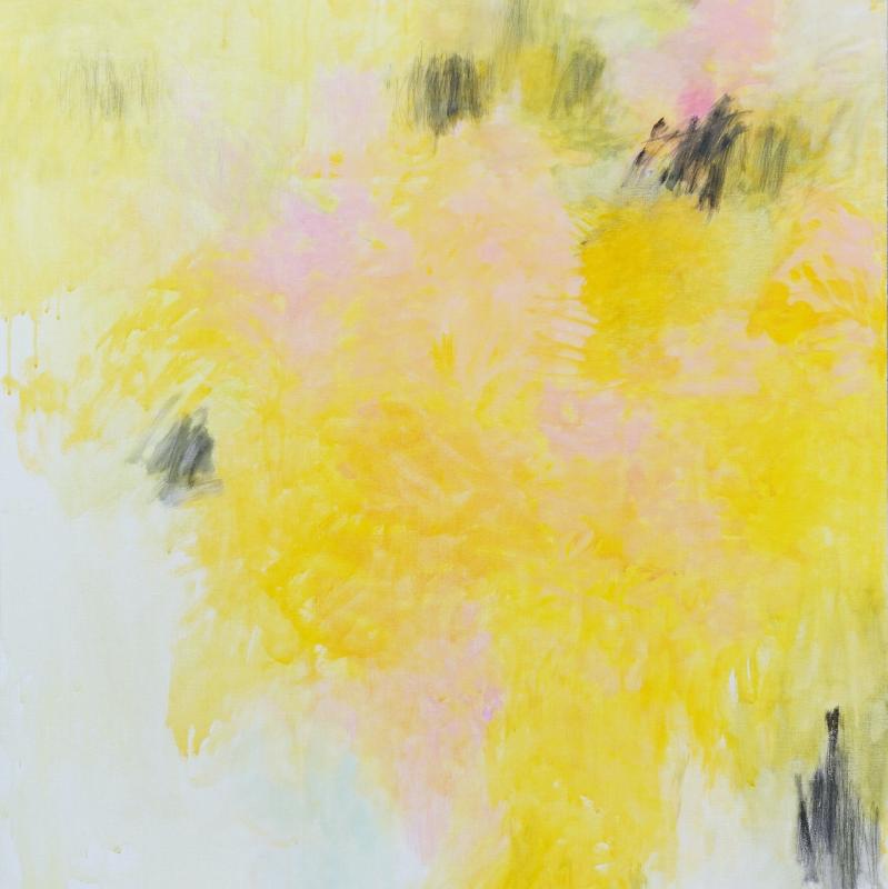 Kati Valkonen, Kaaosteoria I. 2024, tempera. 110 x 100 cm.